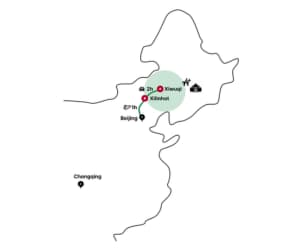 Beijing to Inner Mongolia to Chongqing Map