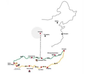 Chengdu to Tibet Route Map